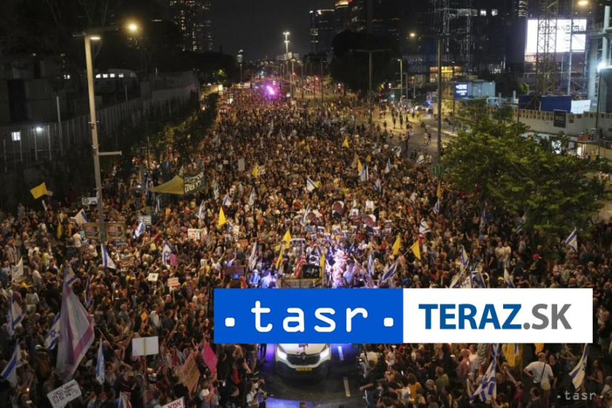 Desiatky tisic ludi protestovali proti planom Netanjahua na obsadenie Gazy