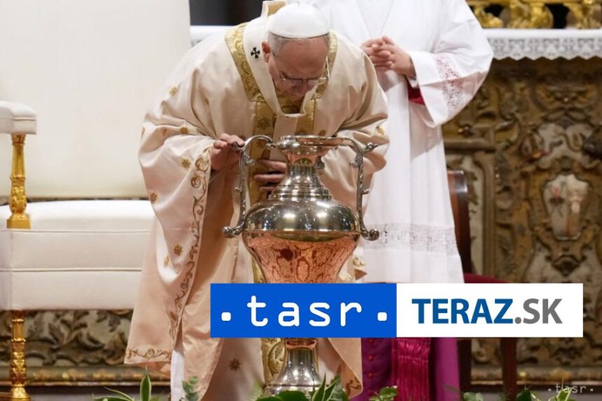 Papez slav omsu na posvatenie olejov